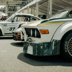 Vintage Racecars Parked At Le Mans Motorsport Event