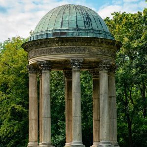Abandoned Gothic Structure In A Forest