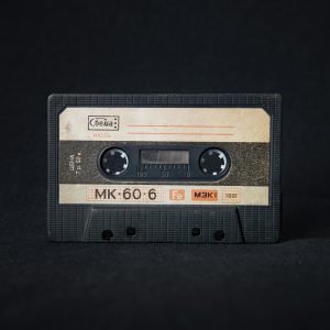 Close Up Of A Classic 1991 Cassette Tape Symbolizing Music Nostalgia And Retro Style.